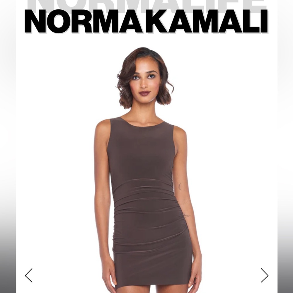Norma Kamali Sleeveless Pickleball Mini Dress - Brown